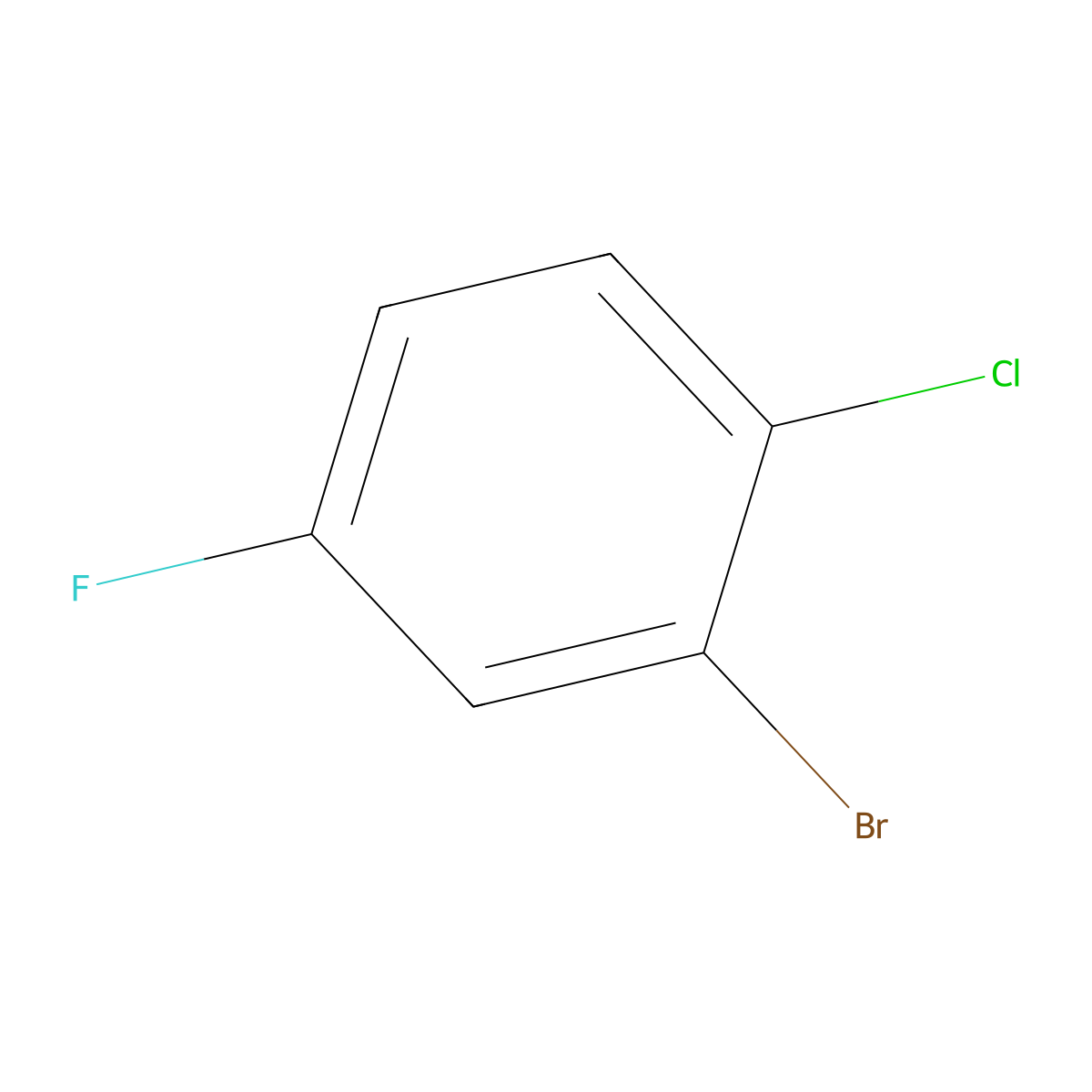 2-Bromo-1-chloro-4-fluorobenzene molecular structure, CAS 201849-15-2
