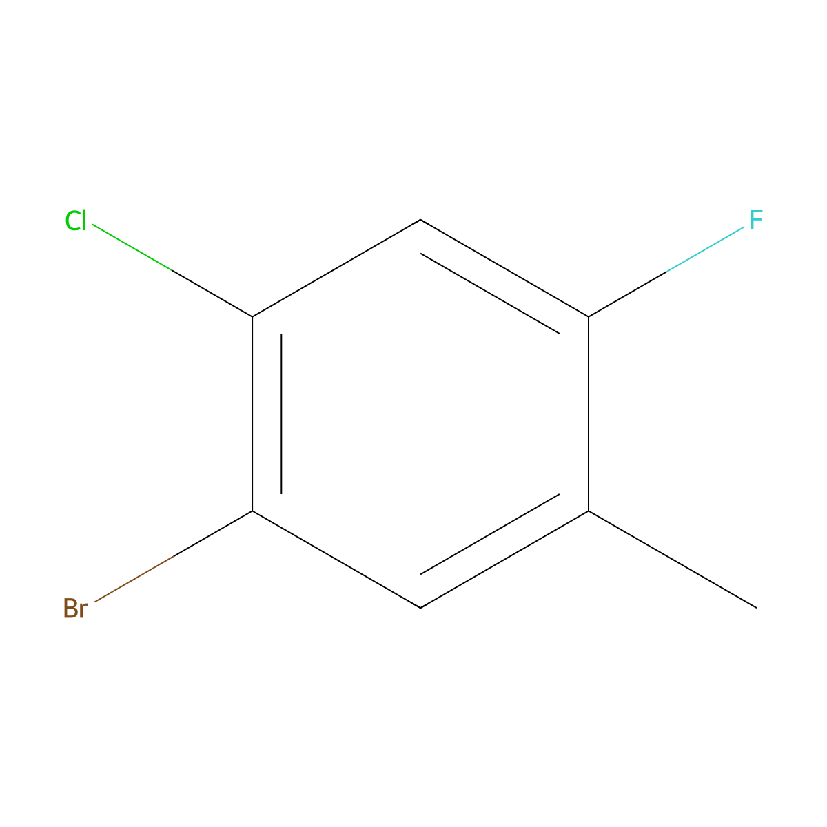 5-Bromo-4-chloro-2-fluorotoluene molecular structure, CAS 201849-18-5
