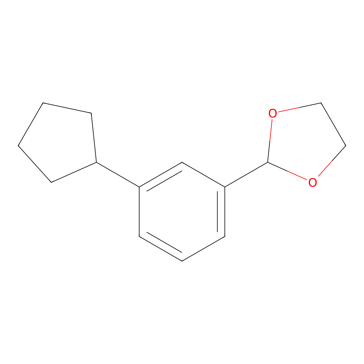 1,3-Dioxolane, 2-(3-cyclopentylphenyl)- molecular structure, CAS 201851-04-9