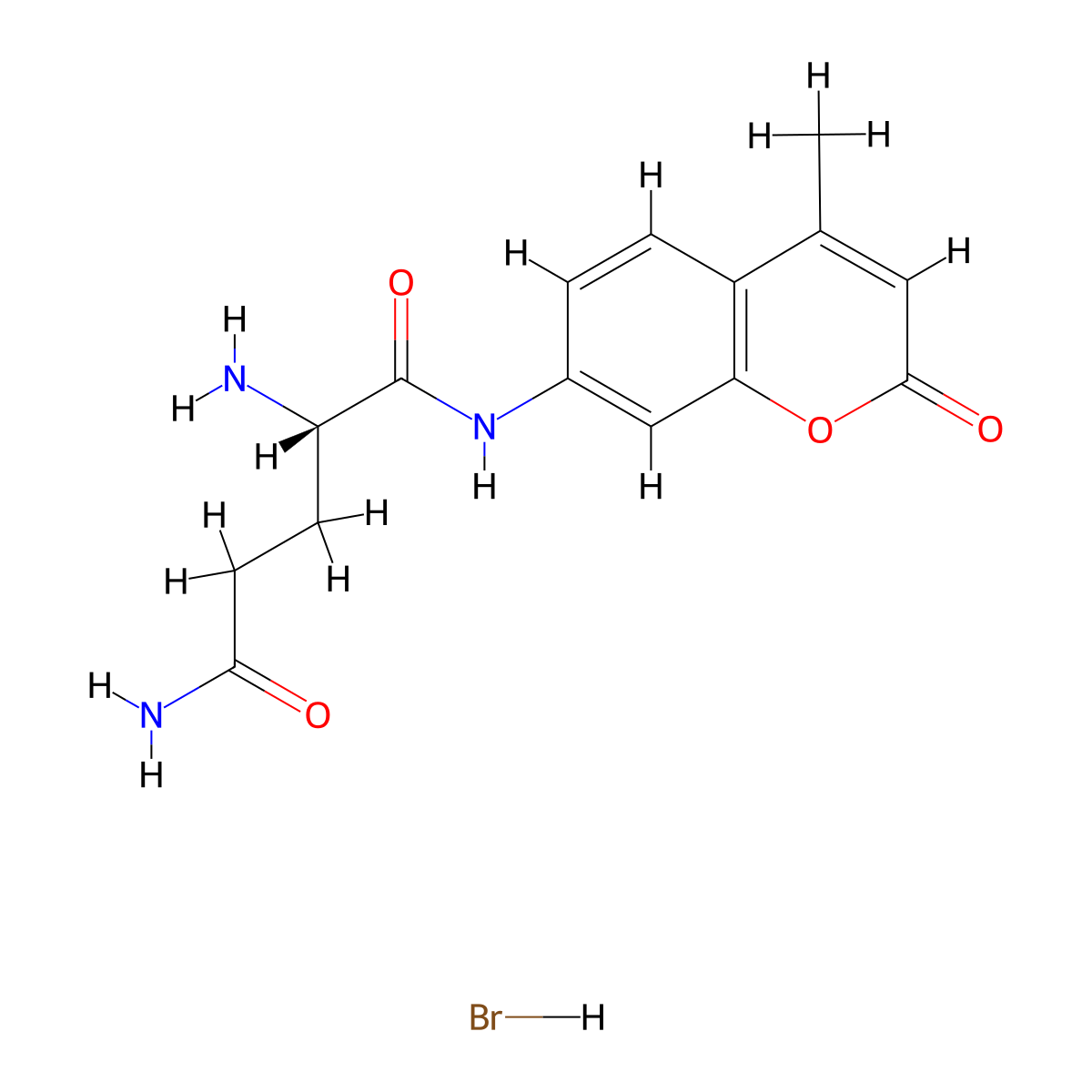 L-Glutamine 7-amido-4-methylcoumarin hydrobromide molecular structure, CAS 201851-47-0