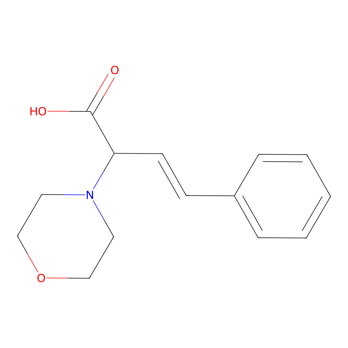 alpha-[(1E)-2-Phenylethenyl]-4-morpholineacetic acid molecular structure, CAS 201852-50-8