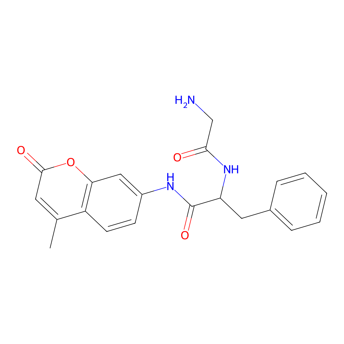 L-Phenylalaninamide, glycyl-N-(4-methyl-2-oxo-2H-1-benzopyran-7-yl)- molecular structure, CAS 201852-70-2