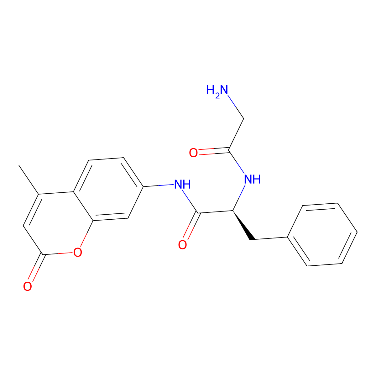 L-Phenylalaninamide, glycyl-N-(4-methyl-2-oxo-2H-1-benzopyran-7-yl)- molecular structure, CAS 201852-70-2
