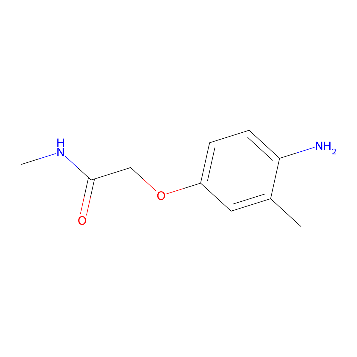 2-(4-amino-3-methylphenoxy)-N-methylacetamide molecular structure, CAS 201853-11-4