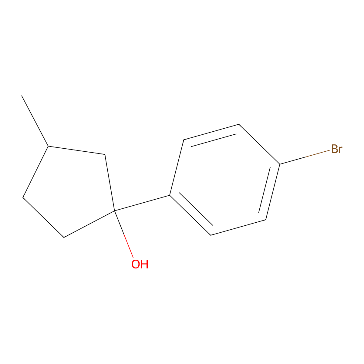 1-(4-Bromophenyl)-3-methylcyclopentan-1-ol molecular structure, CAS 2018542-02-2