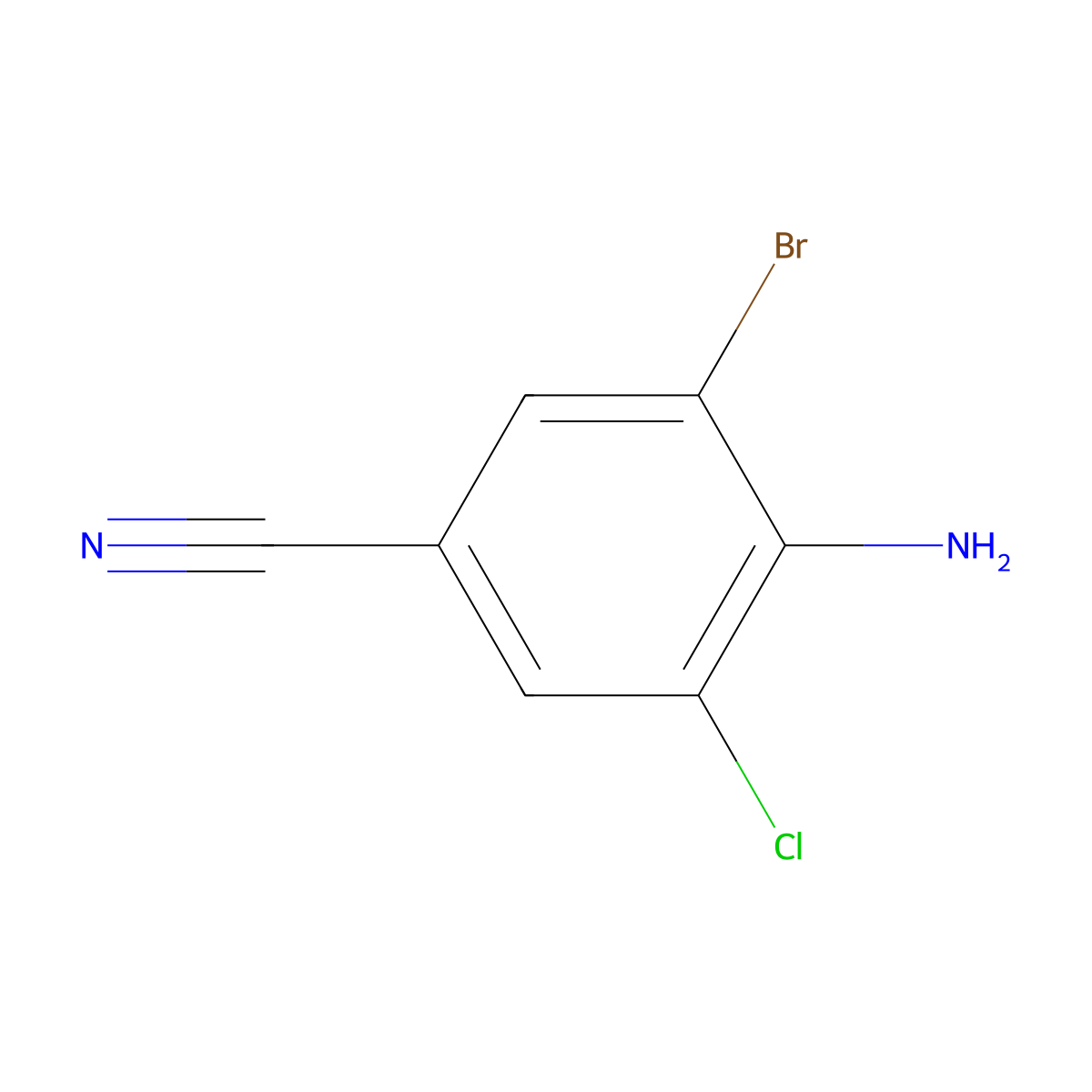 4-Amino-3-bromo-5-chlorobenzonitrile molecular structure, CAS 201857-39-8