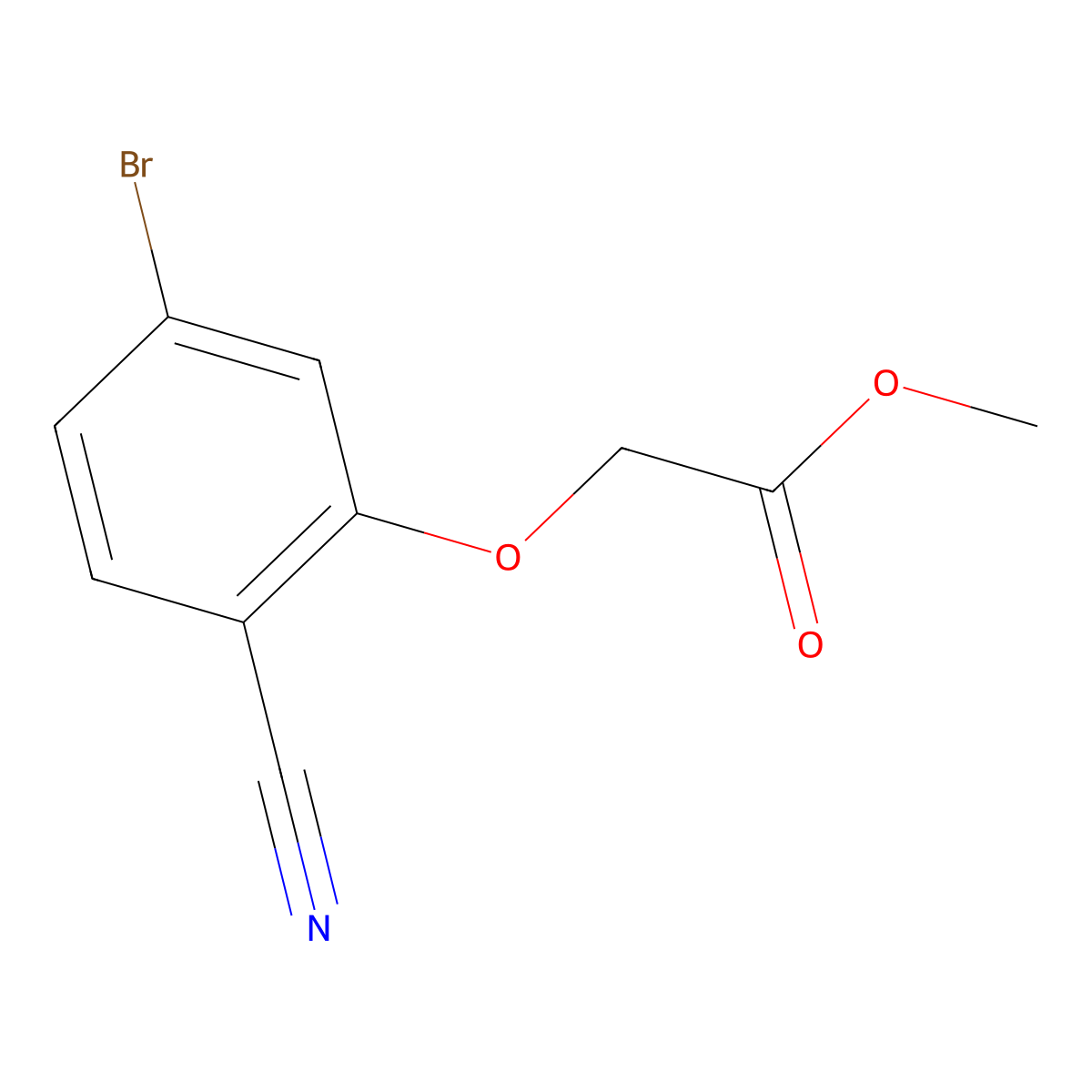 Methyl 2-(5-bromo-2-cyanophenoxy)acetate molecular structure, CAS 2018573-45-8
