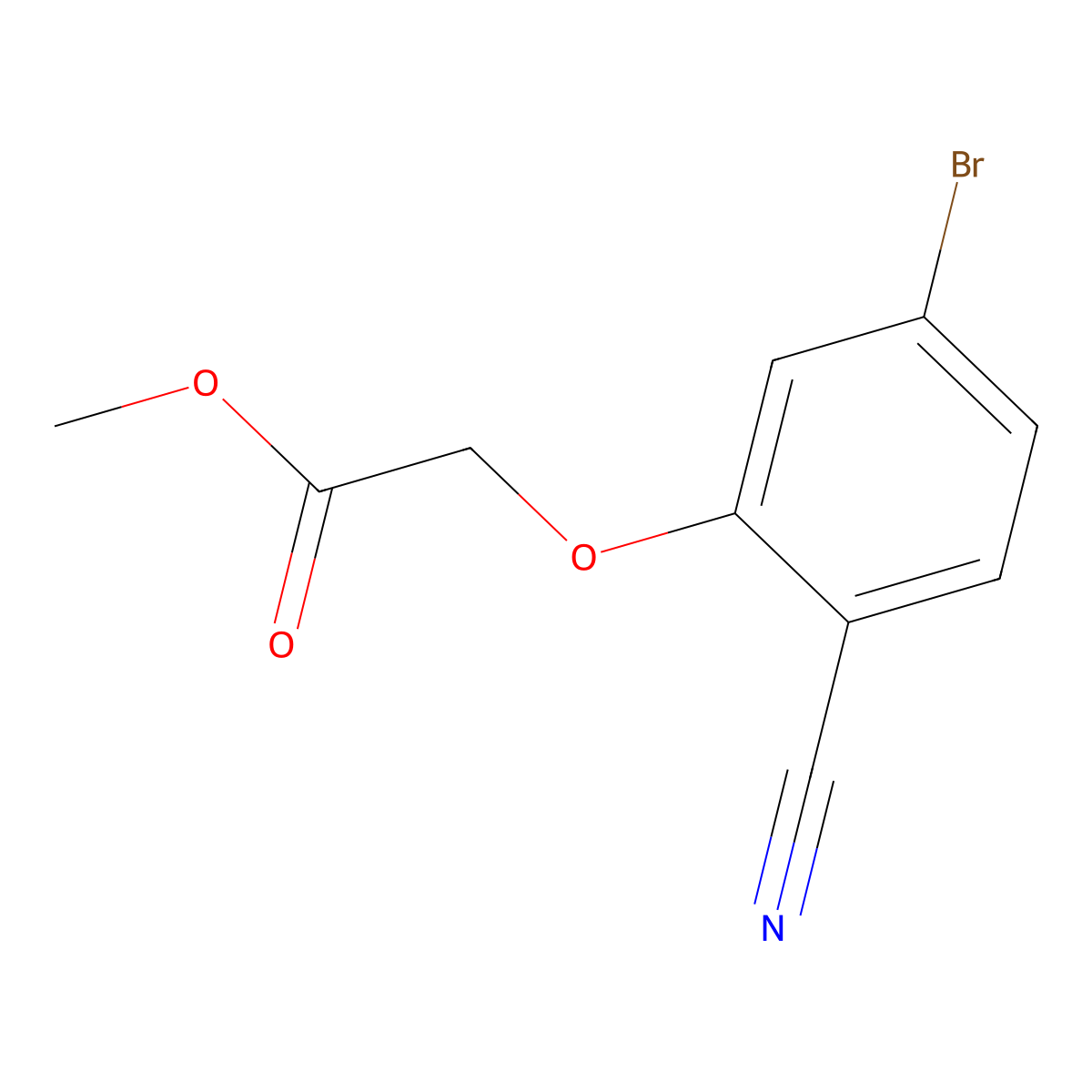 Methyl 2-(5-bromo-2-cyanophenoxy)acetate molecular structure, CAS 2018573-45-8