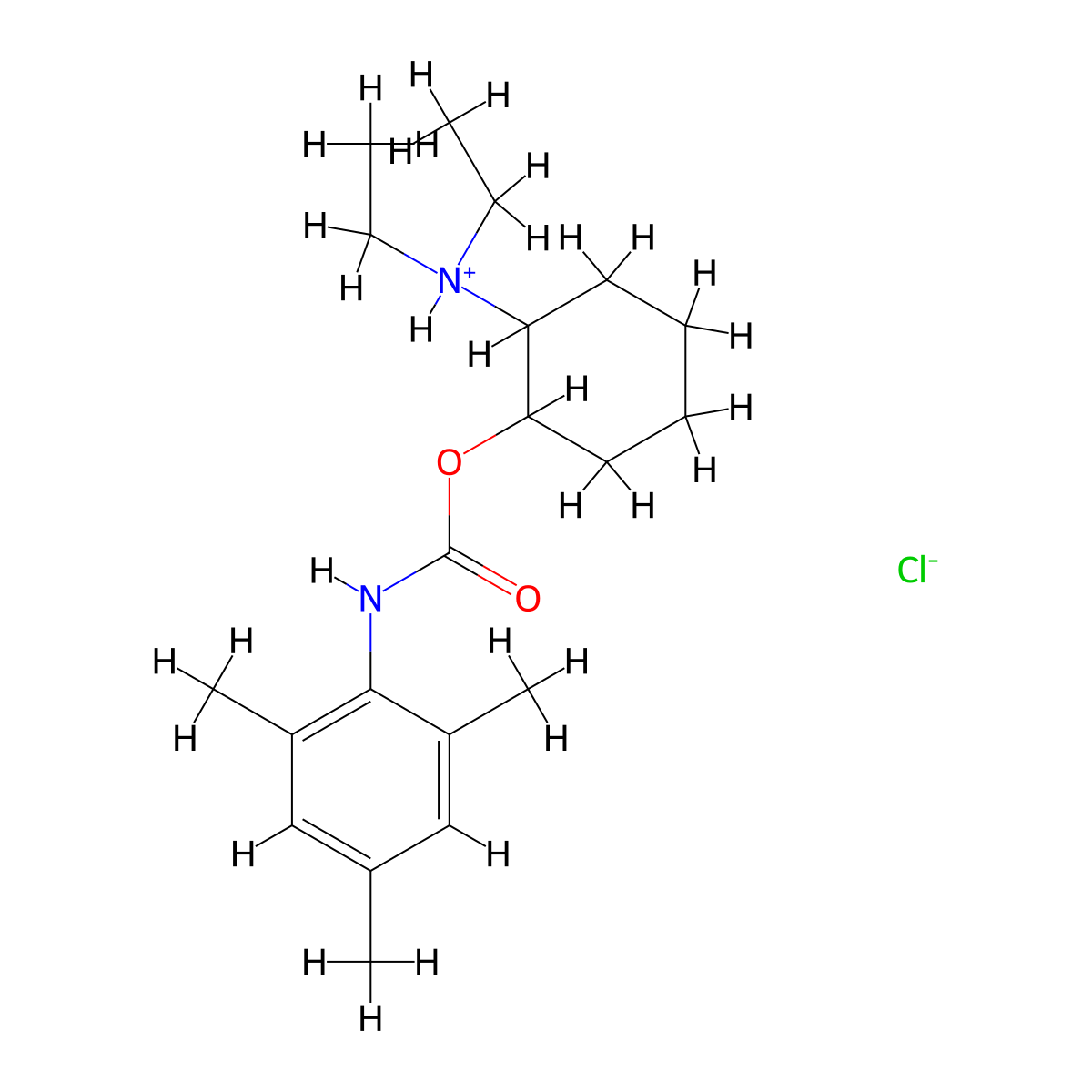 Carbanilic acid, 2,4,6-trimethyl-, 2-(diethylamino)cyclohexyl ester, hydrochloride molecular structure, CAS 20186-62-3