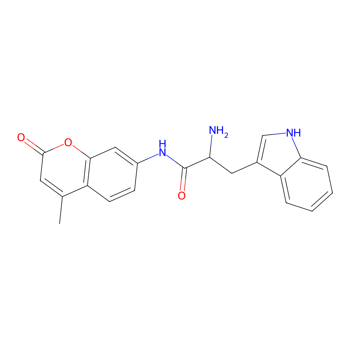 (2S)-2-amino-3-(1H-indol-3-yl)-N-(4-methyl-2-oxochromen-7-yl)propanamide molecular structure, CAS 201860-49-3
