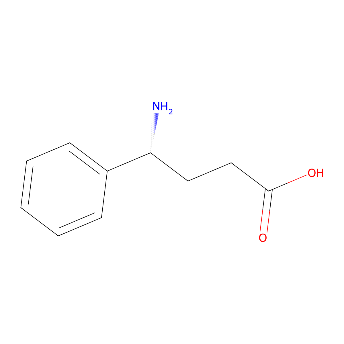 (R)-4-Amino-4-phenylbutanoic acid molecular structure, CAS 201863-97-0