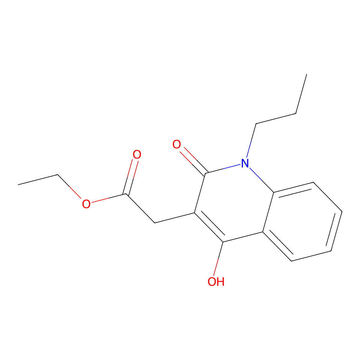 Ethyl (4-hydroxy-2-oxo-1-propyl-1,2-dihydro-3-quinolinyl)acetate molecular structure, CAS 201872-42-6