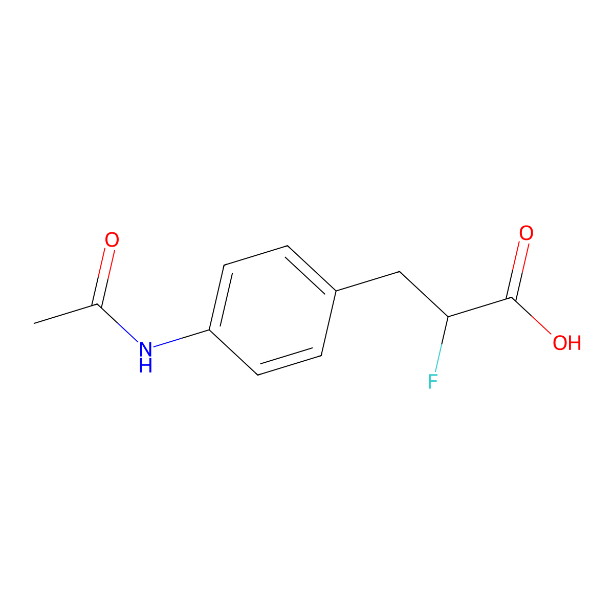 3-(4-Acetamidophenyl)-2-fluoropropanoic acid molecular structure, CAS 2018738-71-9