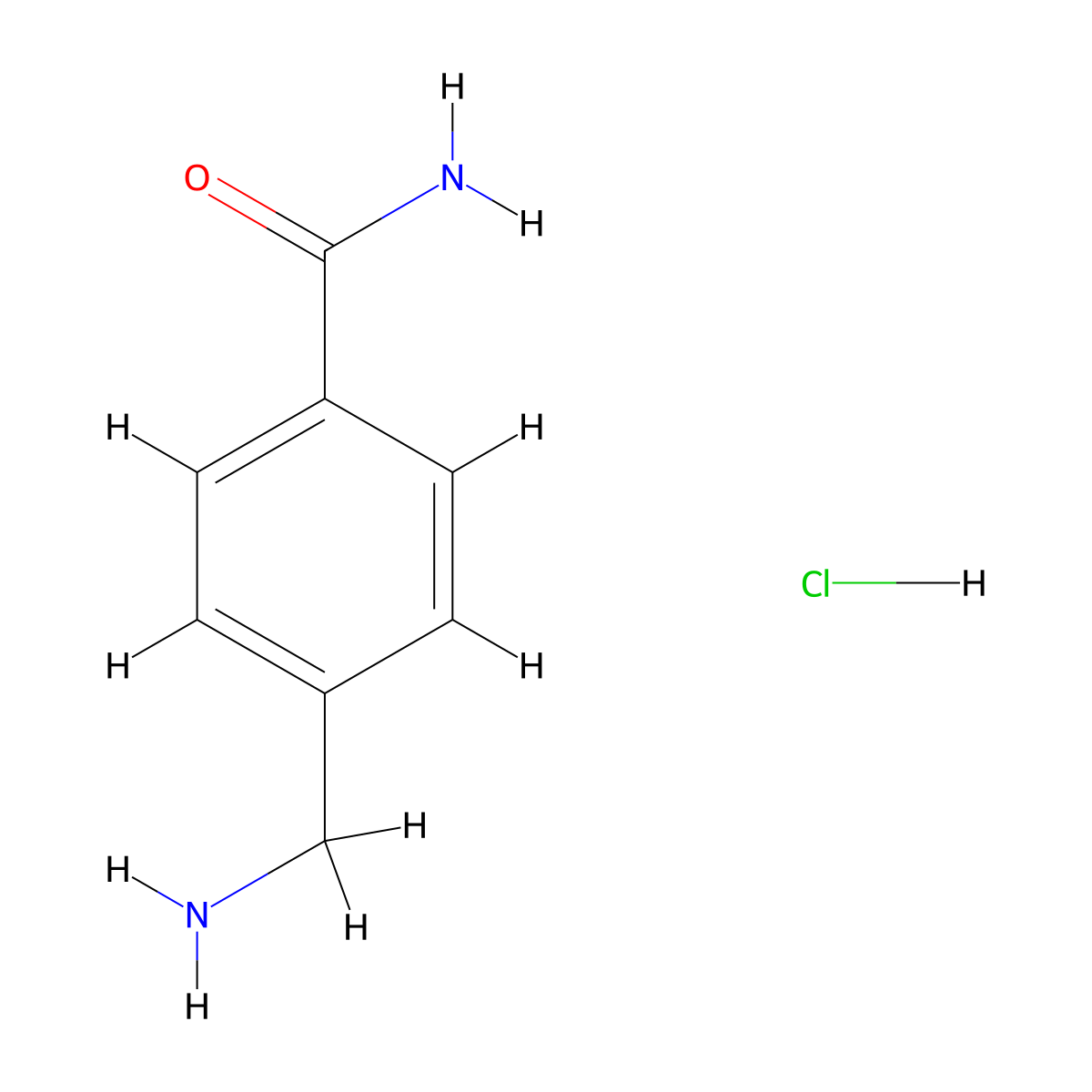 4-(Aminomethyl)benzamide hydrochloride molecular structure, CAS 20188-40-3