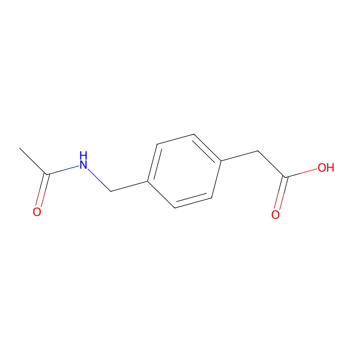 2-[4-(Acetamidomethyl)phenyl]acetic acid molecular structure, CAS 20188-45-8