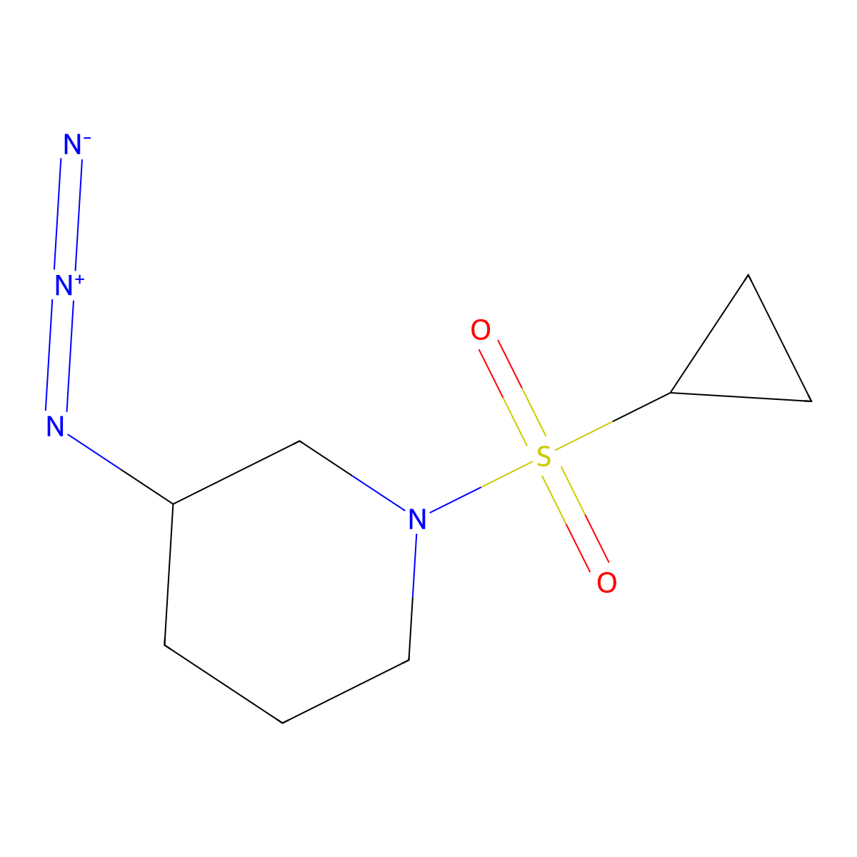3-Azido-1-cyclopropylsulfonylpiperidine molecular structure, CAS 2018813-55-1