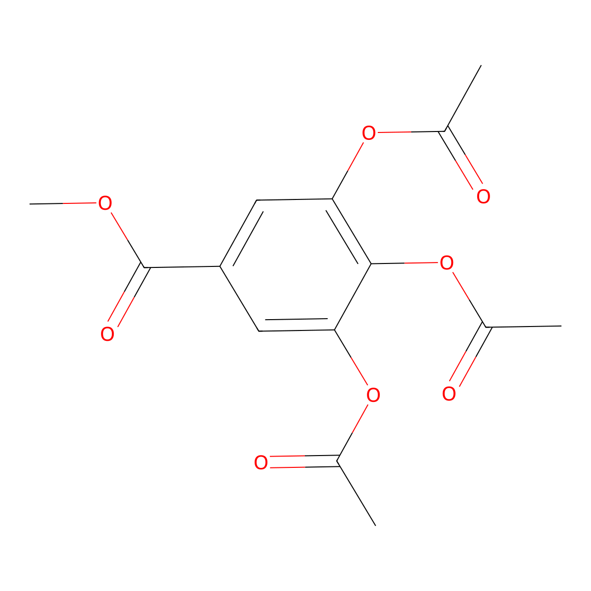 3,4,5-Triacetoxybenzoic acid methyl ester molecular structure, CAS 20189-90-6