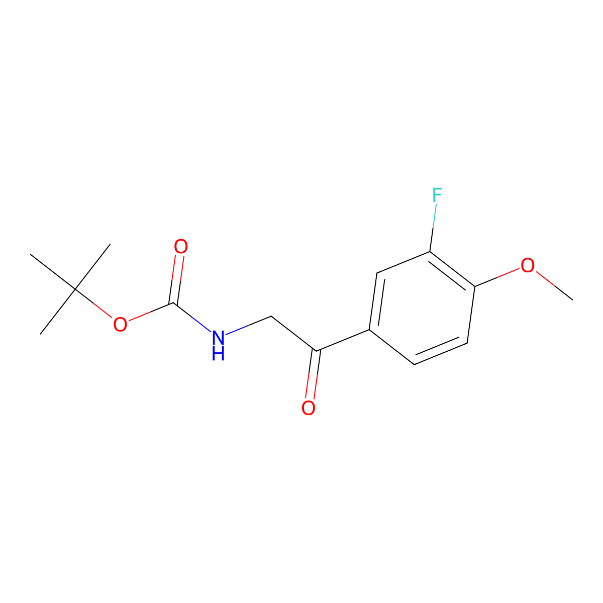 Tert-butyl (2-(3-fluoro-4-methoxyphenyl)-2-oxoethyl)carbamate molecular structure, CAS 2018900-08-6