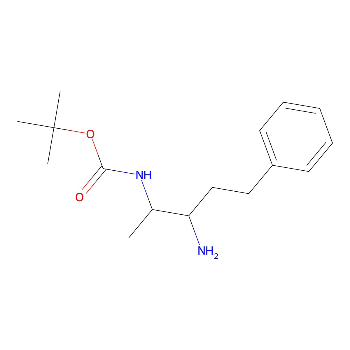 tert-butyl N-(3-amino-5-phenylpentan-2-yl)carbamate molecular structure, CAS 2019122-96-2
