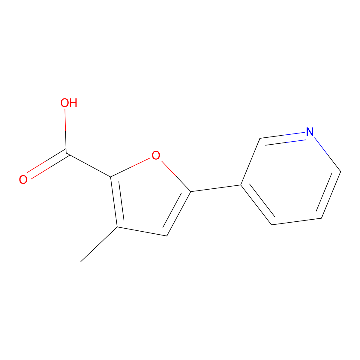 3-Methyl-5-(pyridin-3-yl)furan-2-carboxylic acid molecular structure, CAS 2019166-42-6