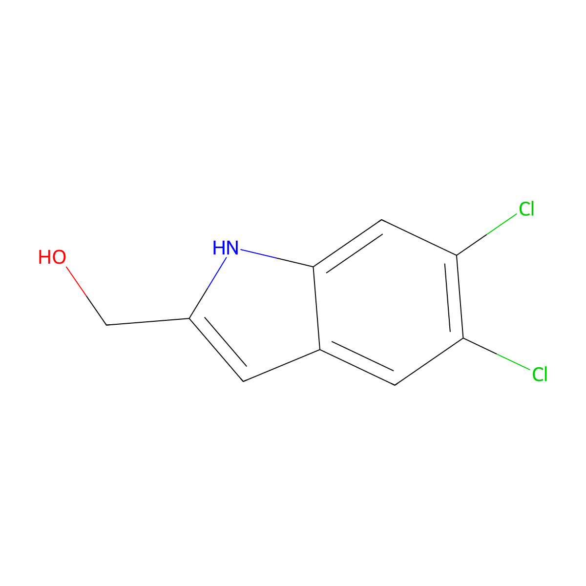 (5,6-dichloro-1H-indol-2-yl)methanol molecular structure, CAS 201929-83-1