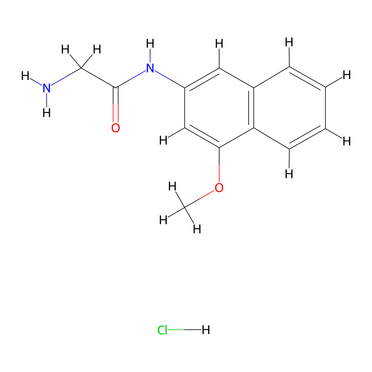 Glycine 4-methoxy-beta-naphthylamide hydrochloride molecular structure, CAS 201930-16-7