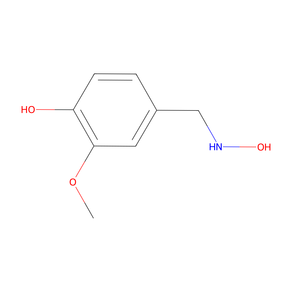 4-[(Hydroxyamino)methyl]-2-methoxyphenol molecular structure, CAS 201931-69-3
