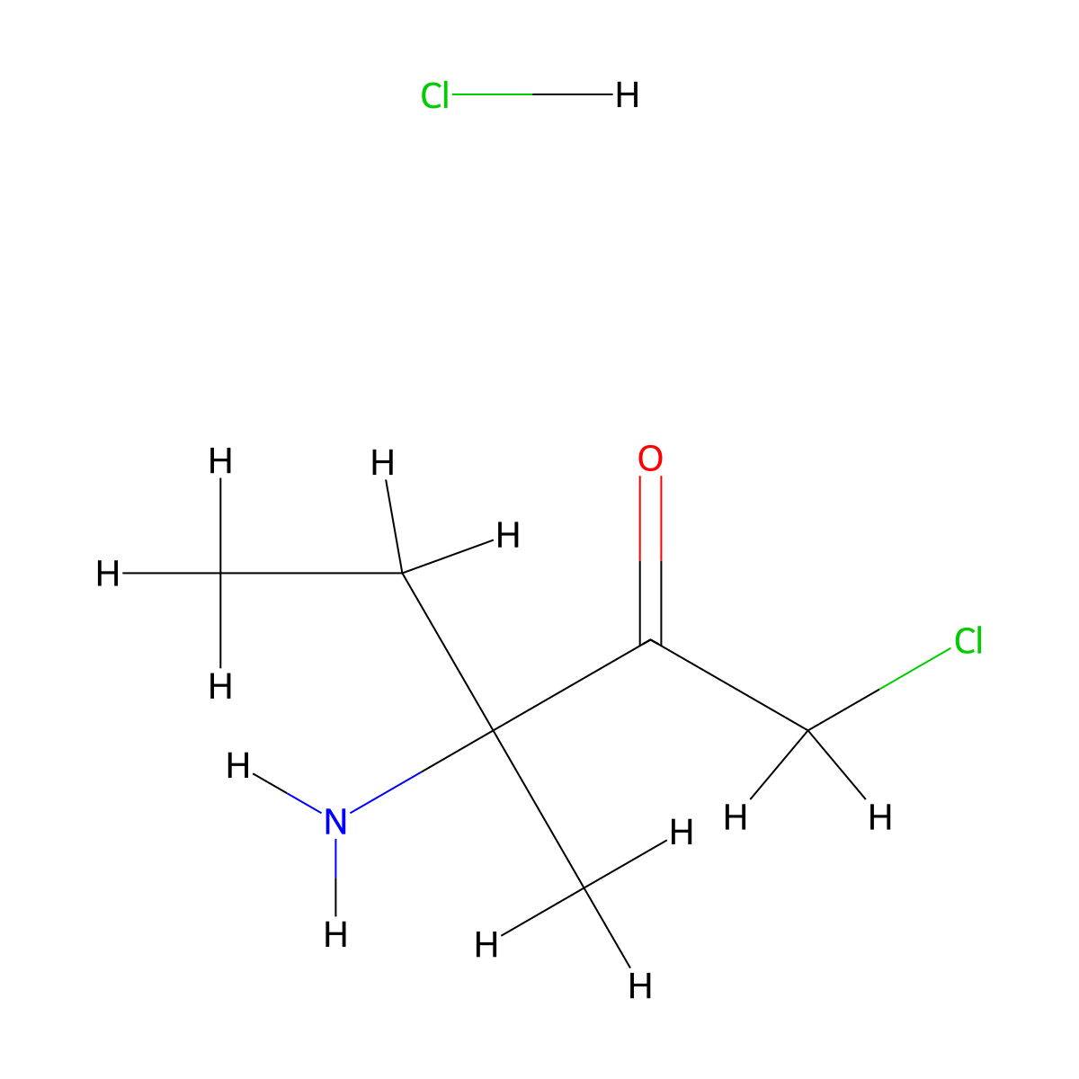 3-Amino-1-chloro-3-methylpentan-2-one hydrochloride molecular structure, CAS 201932-98-1