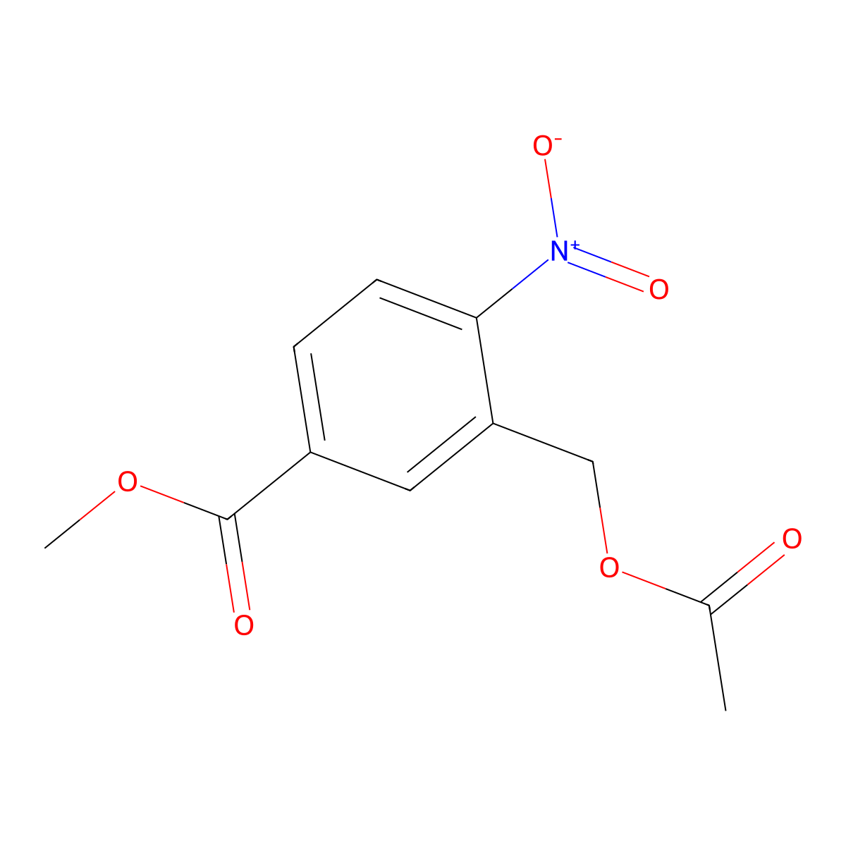 Methyl 3-(acetoxymethyl)-4-nitrobenzoate molecular structure, CAS 201933-03-1