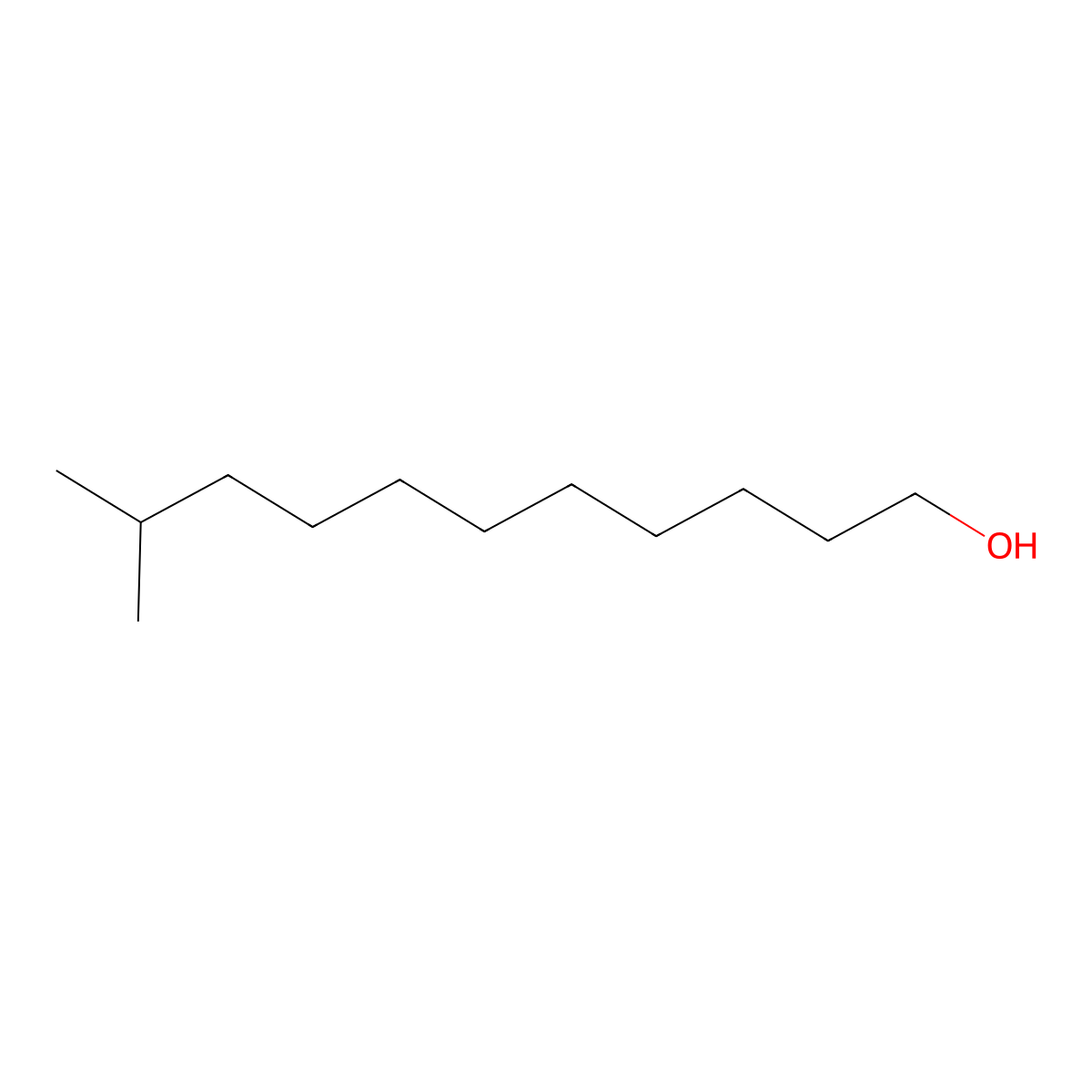 Isododecanol molecular structure, CAS 20194-45-0