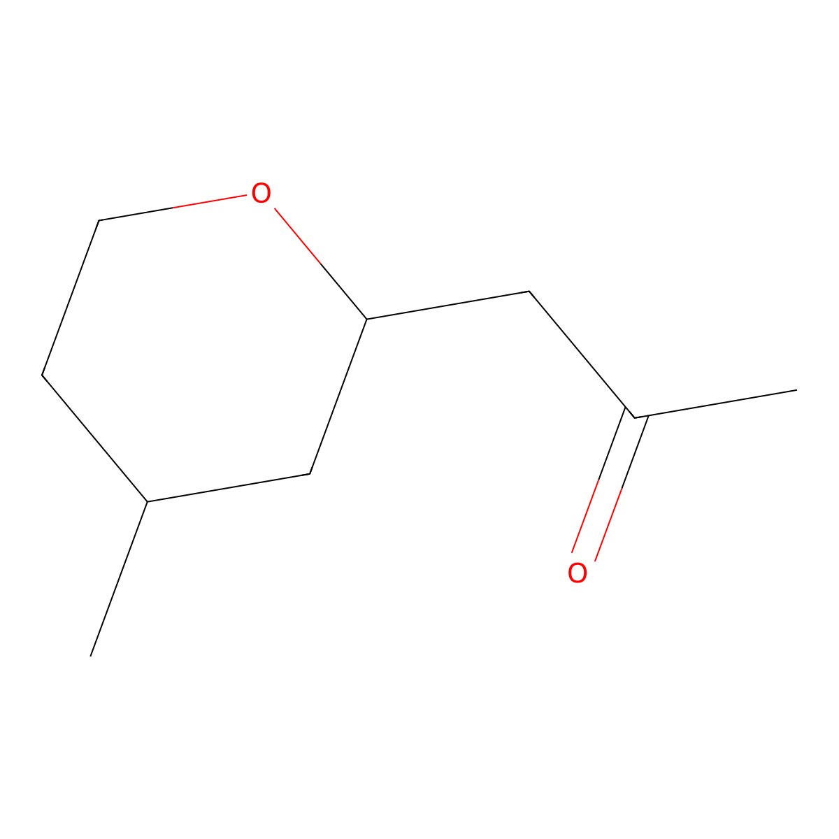 2-Propanone, 1-(tetrahydro-4-methyl-2H-pyran-2-yl)- molecular structure, CAS 20194-70-1
