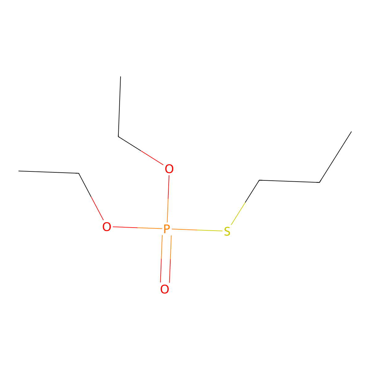 Phosphorothioic acid, O,O-diethyl S-propyl ester molecular structure, CAS 20195-06-6