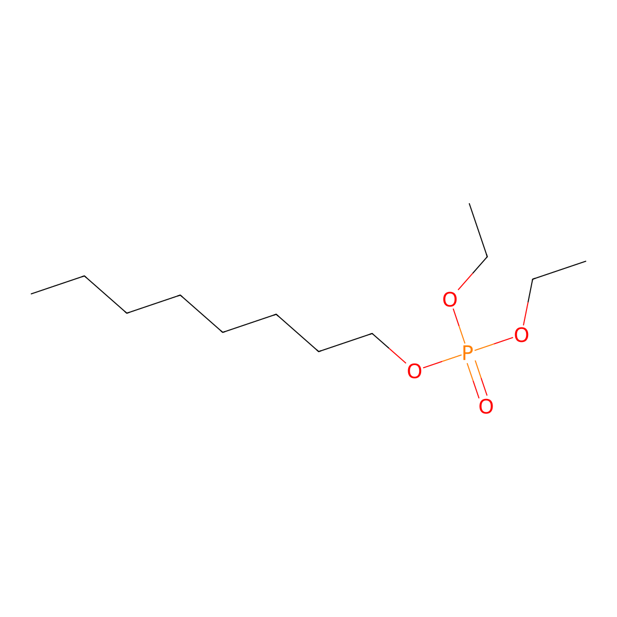 Ethyl octyl phosphate molecular structure, CAS 20195-13-5