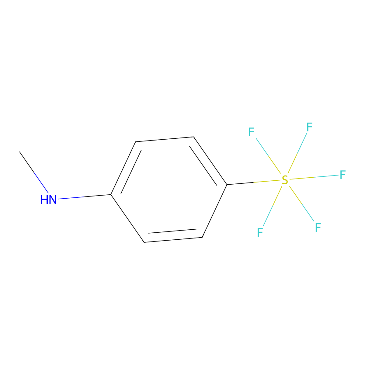 N-Methyl-4-(pentafluoro-l6-sulfanyl)aniline molecular structure, CAS 2019586-97-9
