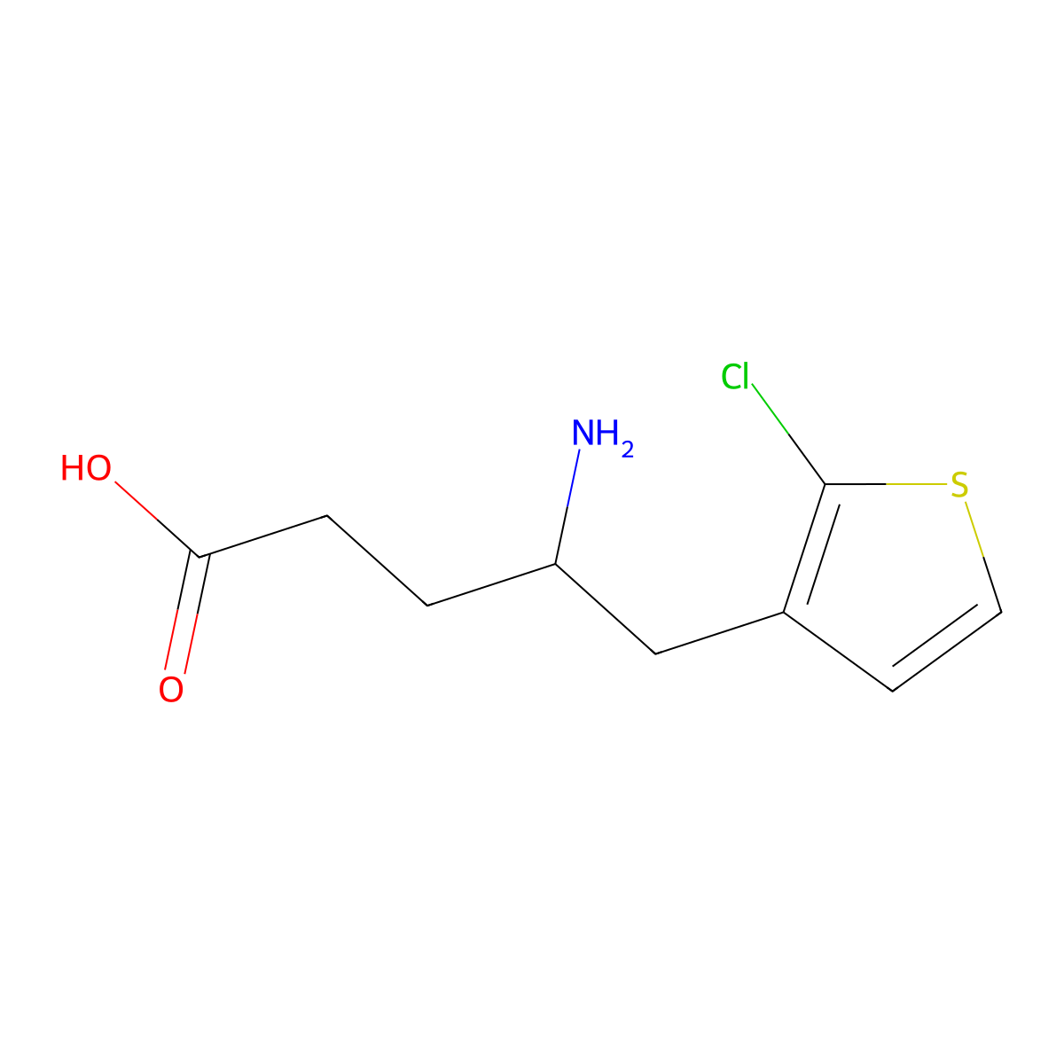 4-Amino-5-(2-chlorothiophen-3-yl)pentanoic acid molecular structure, CAS 2019604-55-6
