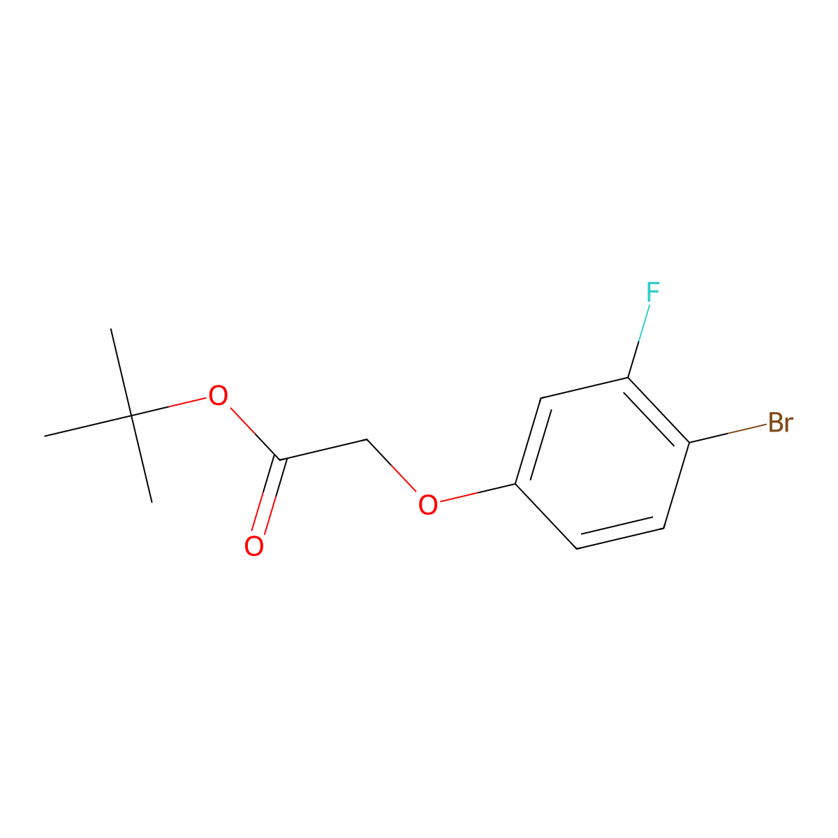 Tert-butyl 2-(4-bromo-3-fluorophenoxy)acetate molecular structure, CAS 2019610-21-8