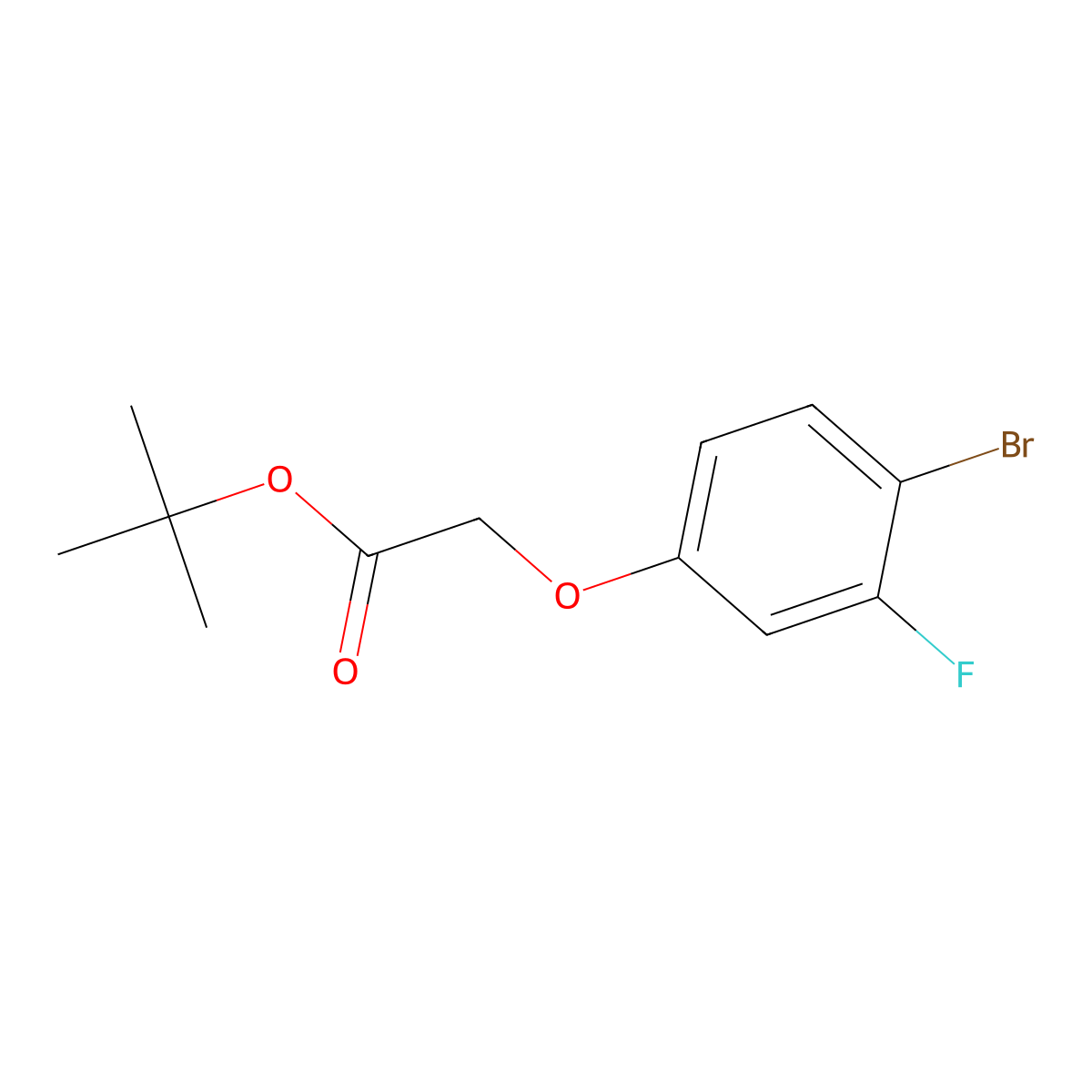 Tert-butyl 2-(4-bromo-3-fluorophenoxy)acetate molecular structure, CAS 2019610-21-8