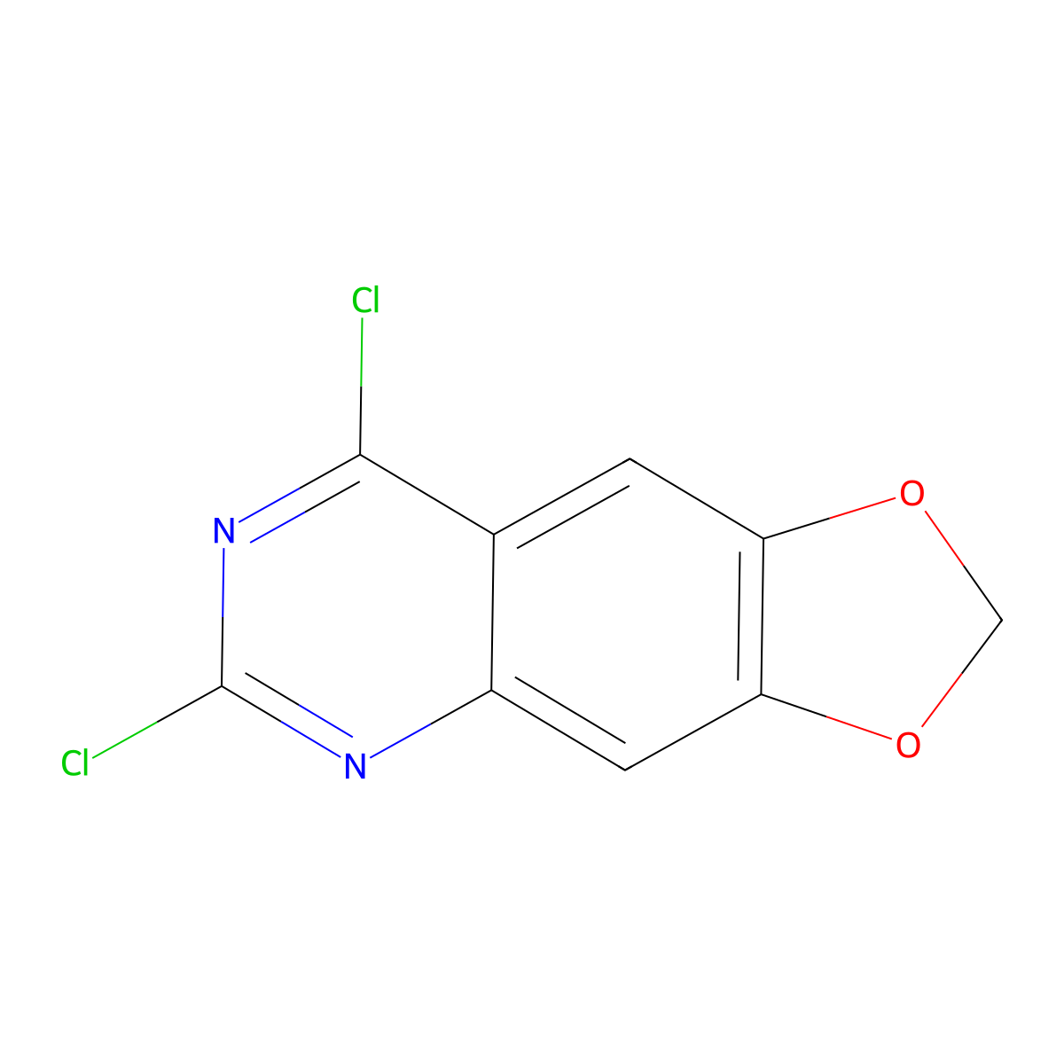 6,8-Dichloro-[1,3]dioxolo[4,5-G]quinazoline molecular structure, CAS 20197-55-1