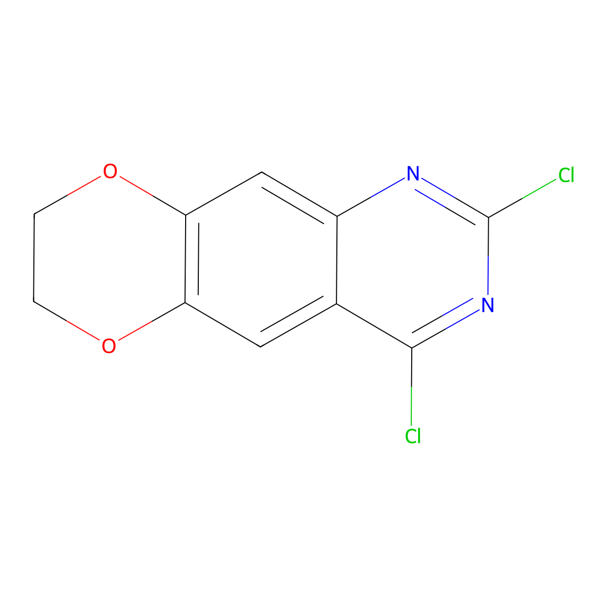 2,4-Dichloro-7,8-dihydro-[1,4]dioxino[2,3-g]quinazoline molecular structure, CAS 20197-82-4