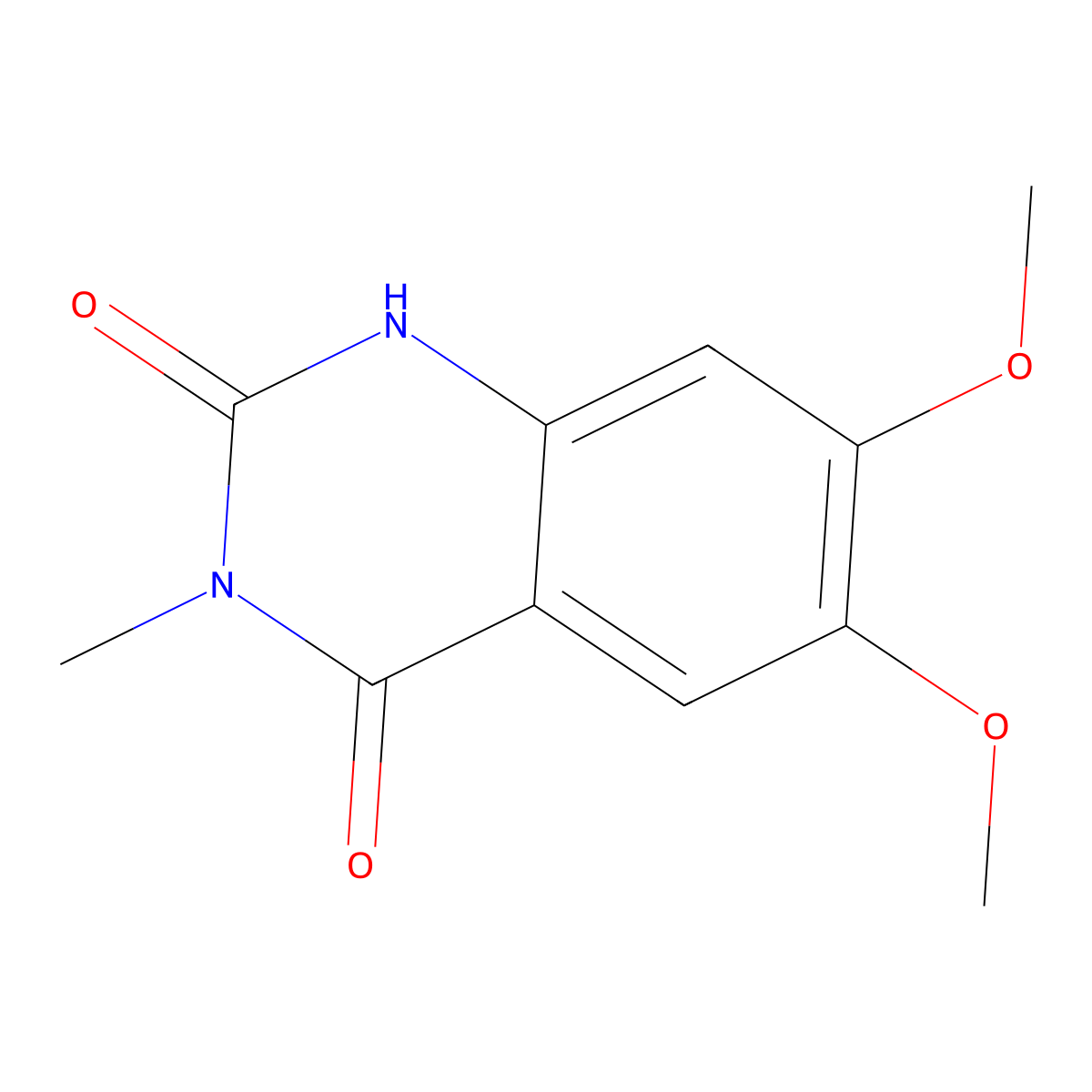 6,7-dimethoxy-3-methylquinazoline-2,4(1H,3H)-dione molecular structure, CAS 20197-88-0
