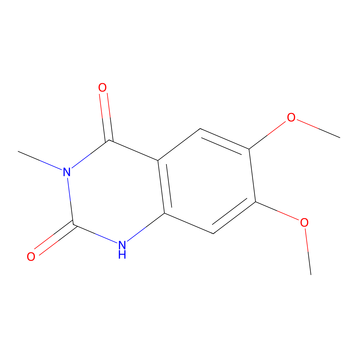 6,7-dimethoxy-3-methylquinazoline-2,4(1H,3H)-dione molecular structure, CAS 20197-88-0
