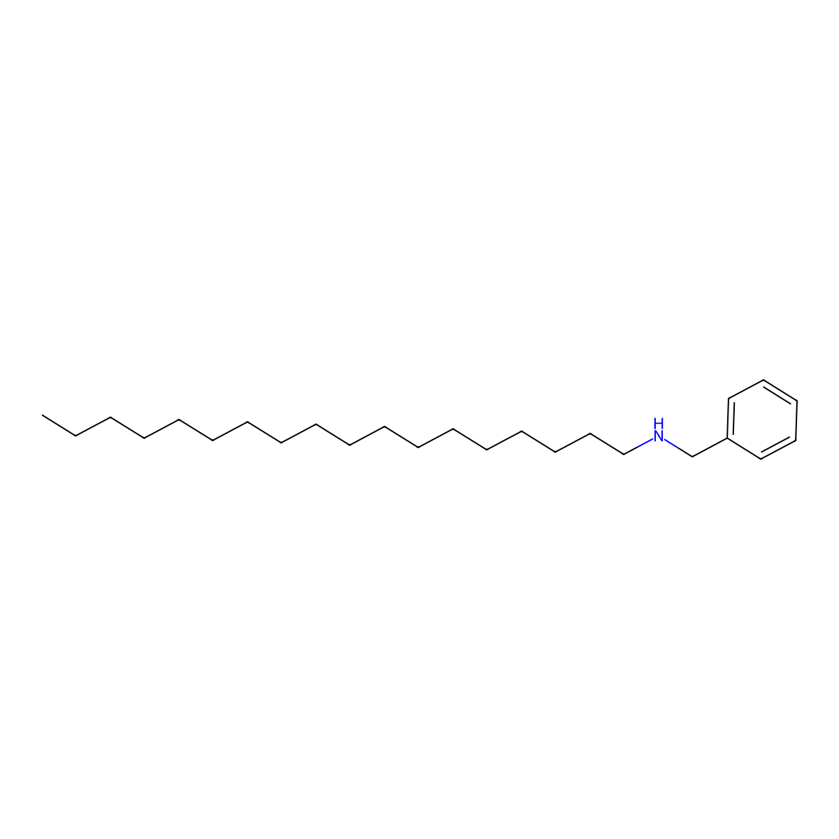 Benzenemethanamine, N-octadecyl- molecular structure, CAS 20198-87-2