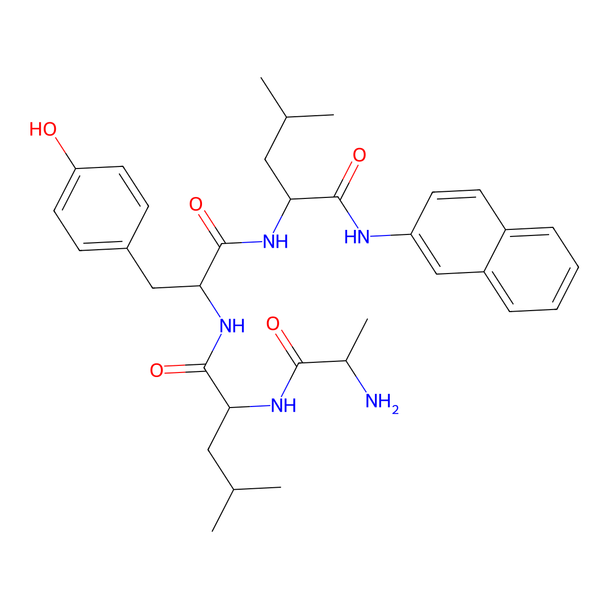H-Ala-Leu-Tyr-Leu-bNA molecular structure, CAS 201985-44-6