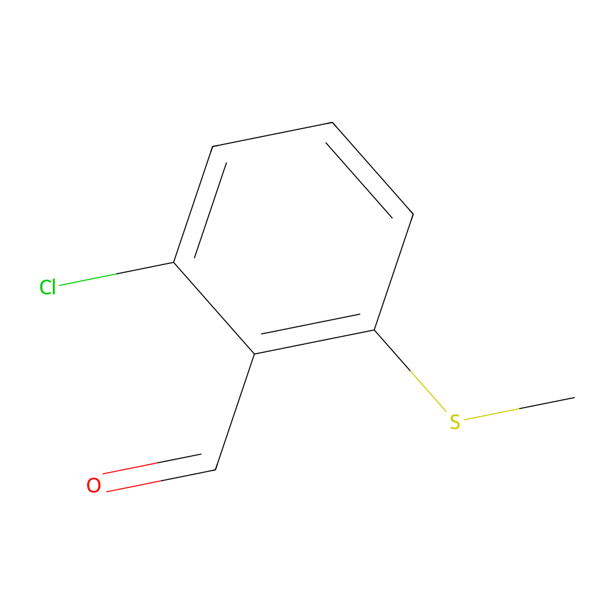 2-Chloro-6-(methylthio)benzaldehyde molecular structure, CAS 201987-39-5