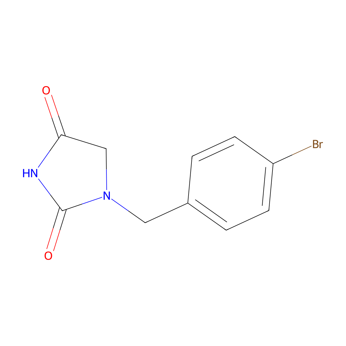 1-(4-Bromobenzyl)imidazolidine-2,4-dione molecular structure, CAS 201987-81-7