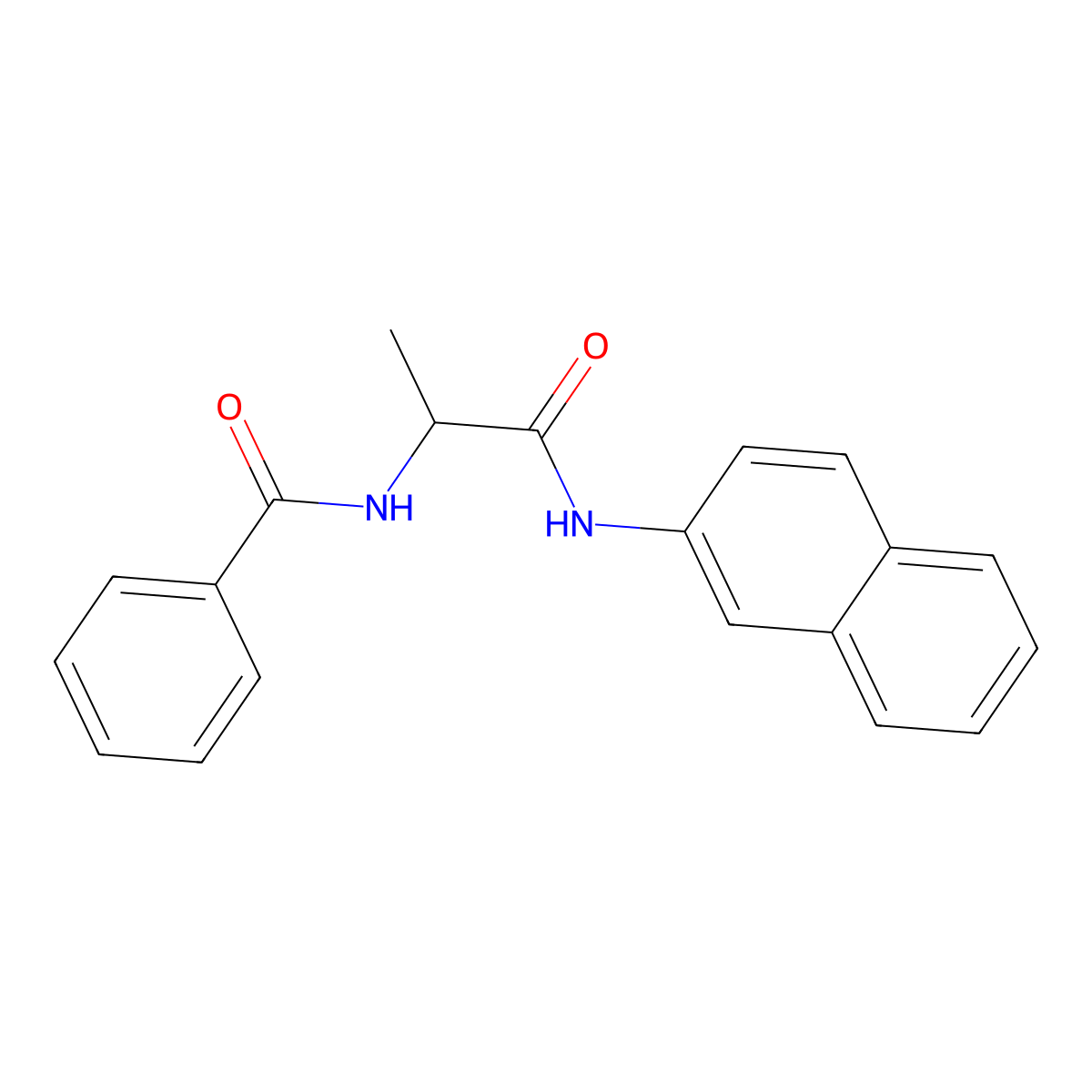 Benzoyl-L-alanine beta-naphthylamide molecular structure, CAS 201988-47-8