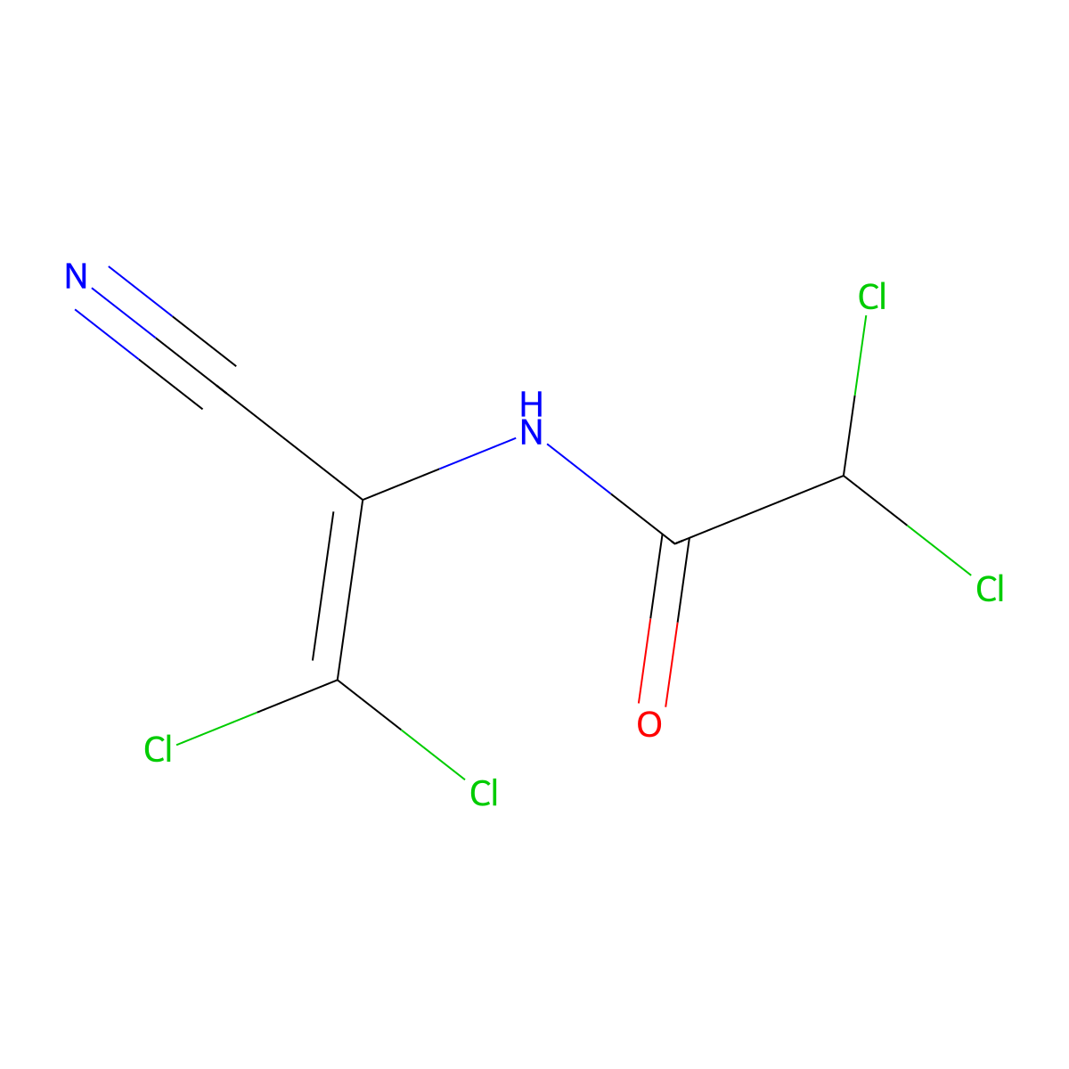 Acetamide, 2,2-dichloro-N-(2,2-dichloro-1-cyanoethenyl)- molecular structure, CAS 201988-91-2