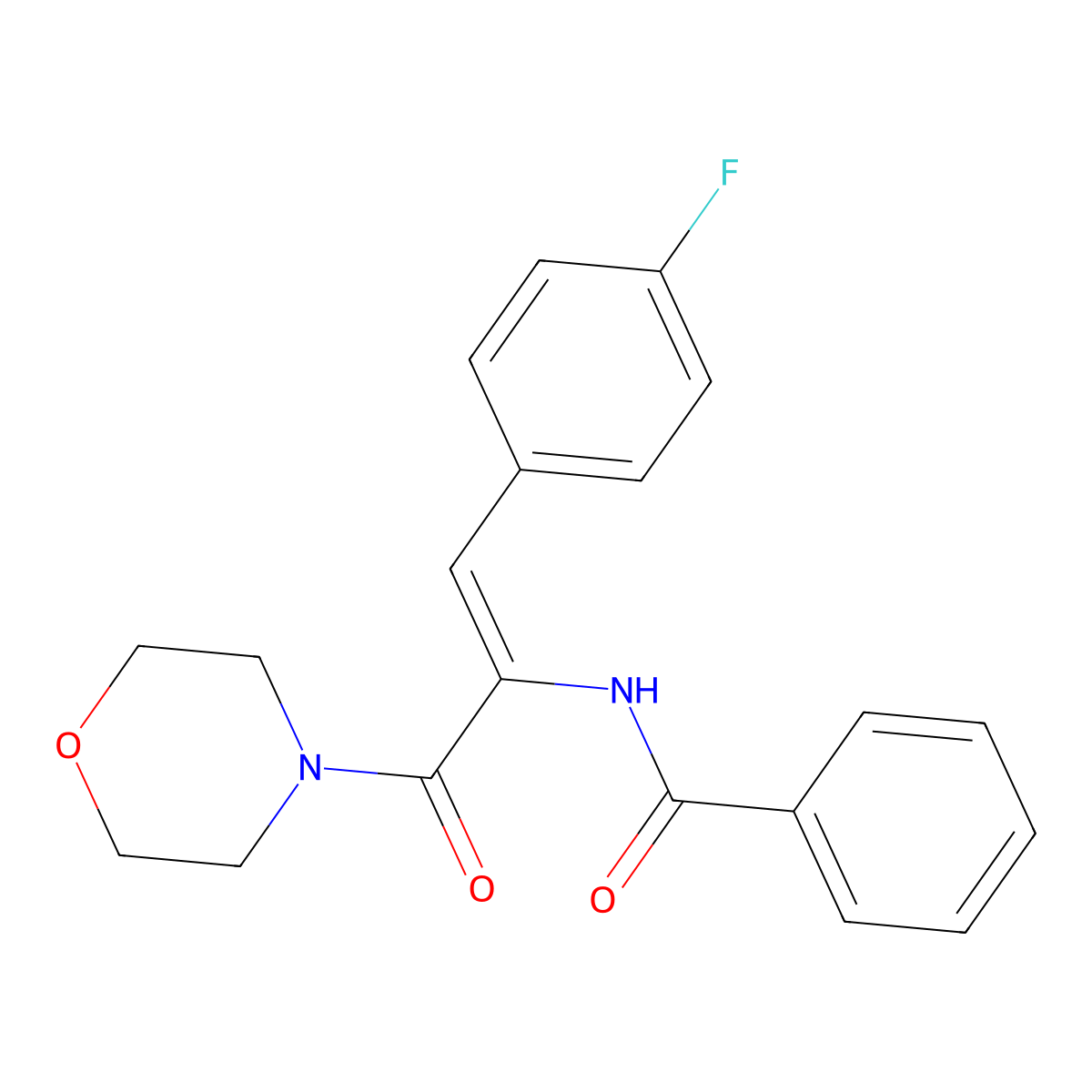 N-[1-(4-Fluorophenyl)-3-(morpholin-4-yl)-3-oxoprop-1-en-2-yl]benzamide molecular structure, CAS 201989-28-8