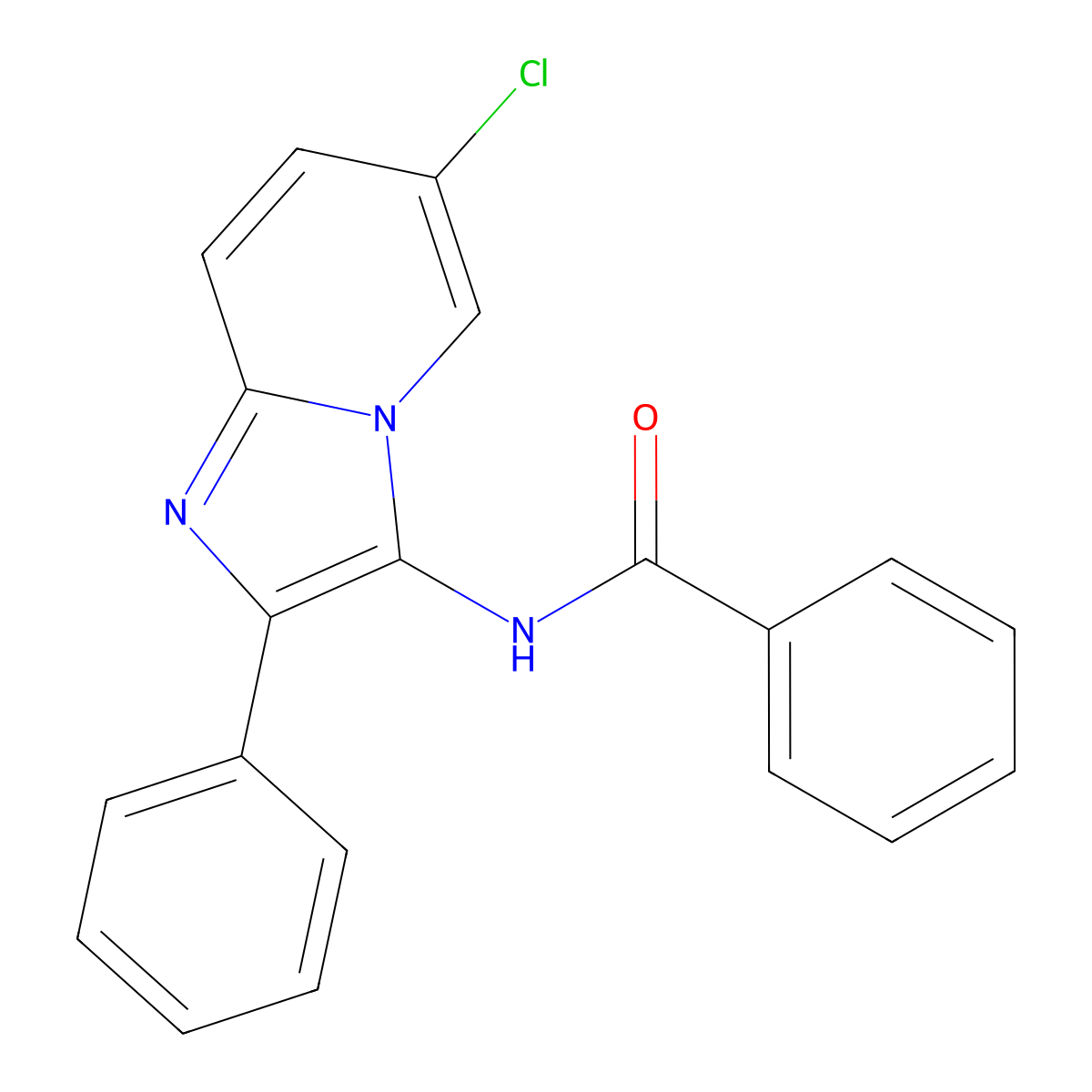 N-(6-chloro-2-phenylimidazo[1,2-a]pyridin-3-yl)benzamide molecular structure, CAS 201989-29-9