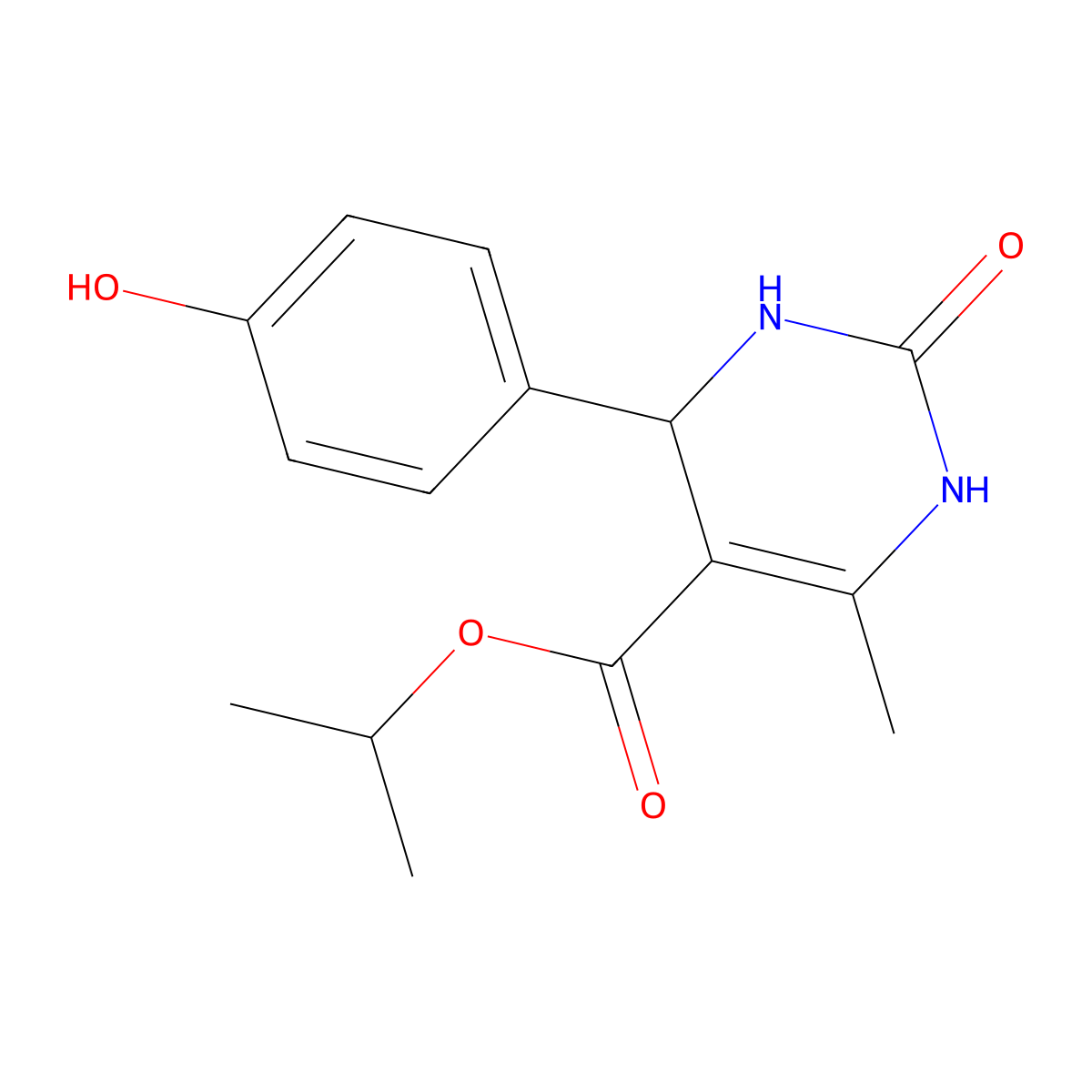 Propan-2-yl 4-(4-hydroxyphenyl)-6-methyl-2-oxo-1,2,3,4-tetrahydropyrimidine-5-carboxylate molecular structure, CAS 201989-33-5